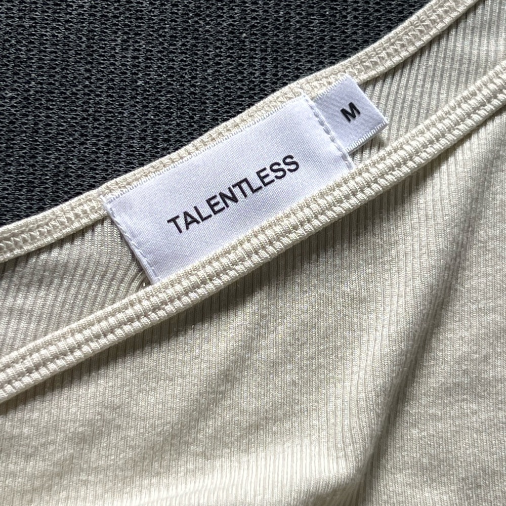TALENTLESS Cream Ribbed Top - Picture 2 of 4